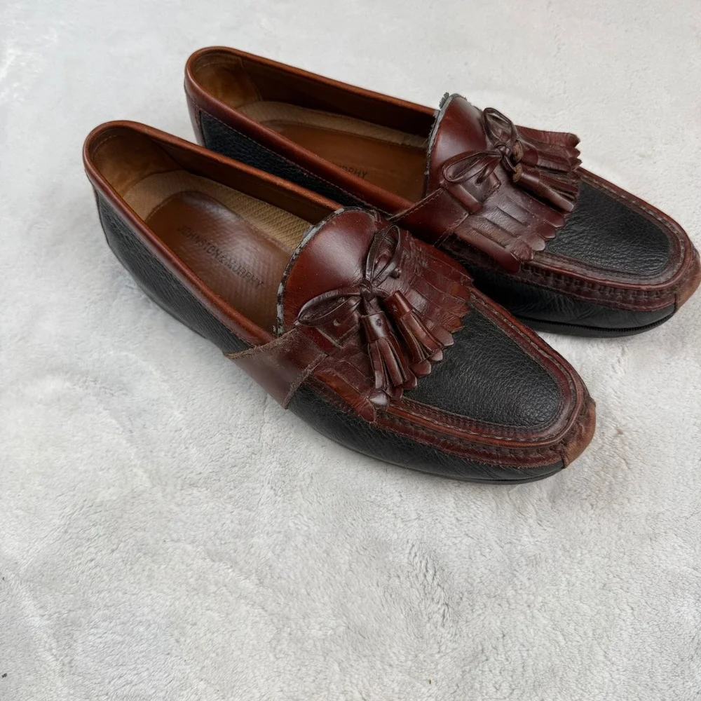 Johnston & Murphy Mens Tassel Kiltie Loafers‎ Two Tone Leather 9.5M 20-0592
